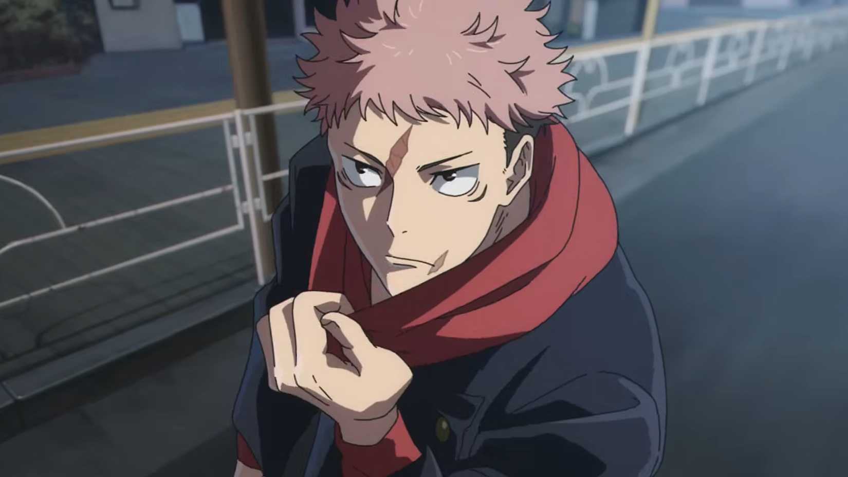 Yuji a l'air déterminé dans la série animée Jujutsu Kaisen Saison 3