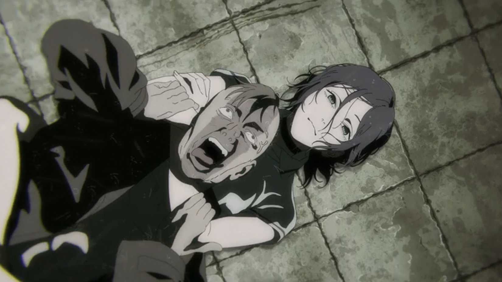 Reze strangles her serial killer attacker in Chainsaw Man the movie