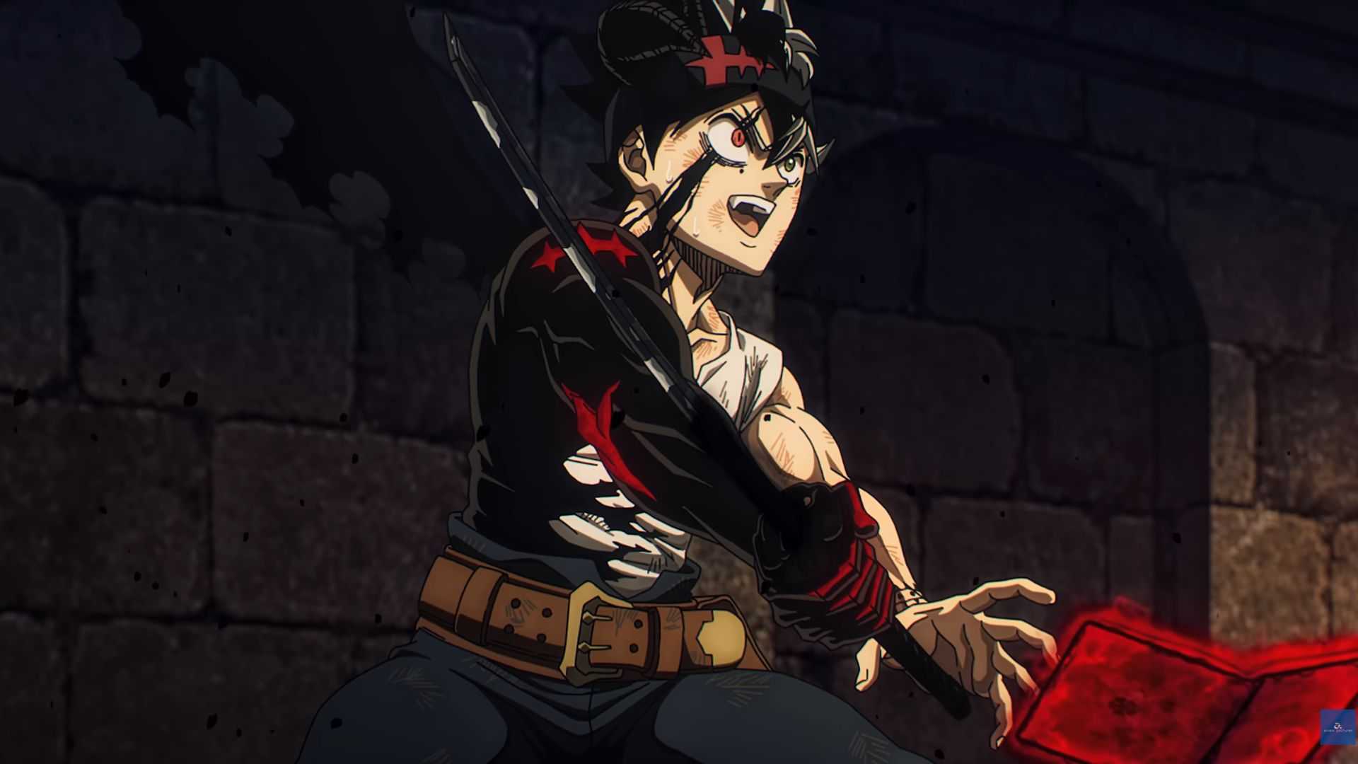 Asta wields his Anti-Magic sword in Black Clover Season 2.