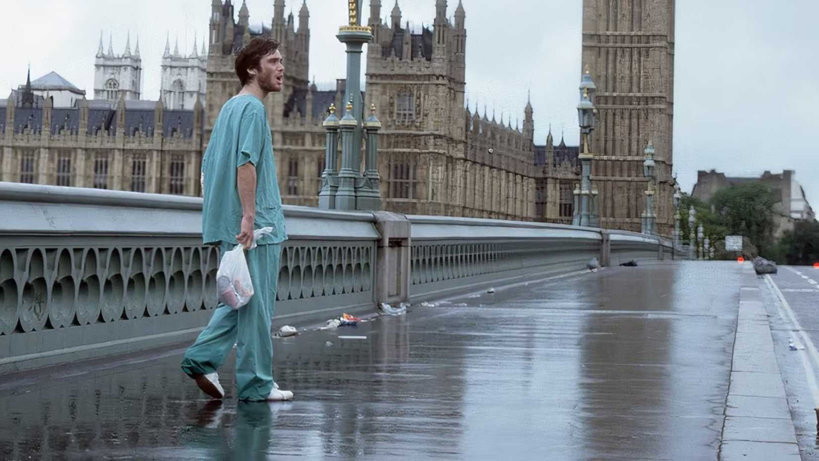 Cillian Murphy as Jim in an empty London in 28 Days Later