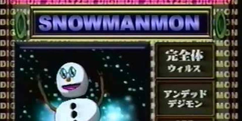 Snowballmon evolves into Snowmanmon in Fox Kids Digimon ad.