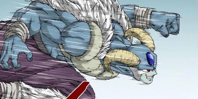Ultra Instinct Moro (Merus Absorbed) throws a punch in Dragon Ball Super manga.