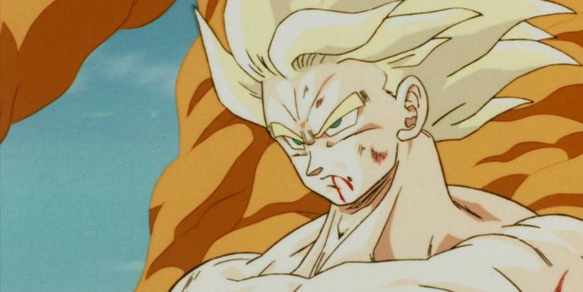 Super Saiyan Goku n'est pas perturbé par l'explosion de Cooler dans Dragon Ball Z : Cooler's Revenge.