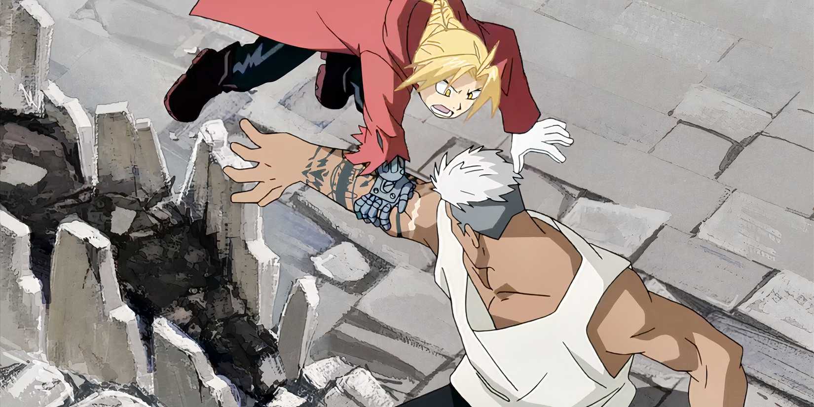 Edward combat Scar dans Fullmetal Alchemist : Brotherhood.