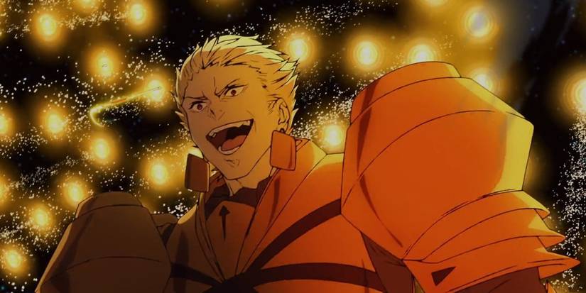 Gilgamesh rit après une victoire dans Fate/strange Fake