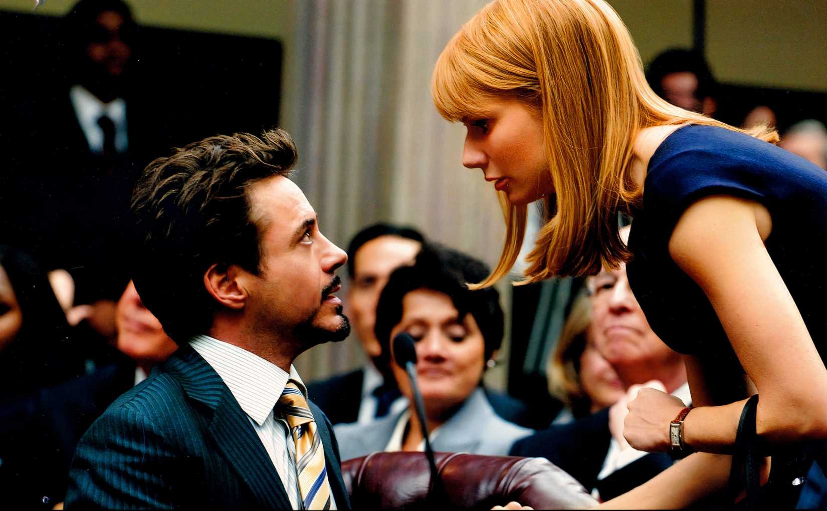 gwyneth paltrow iron man blue dress Paltrow misses 'Iron Man 3' premiere