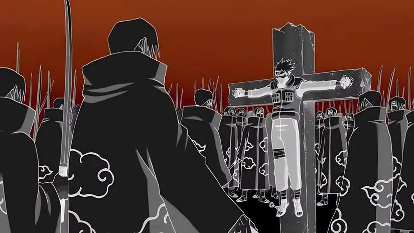 Kakashi trapped in Itachi's Tsukuyomi in Naruto 