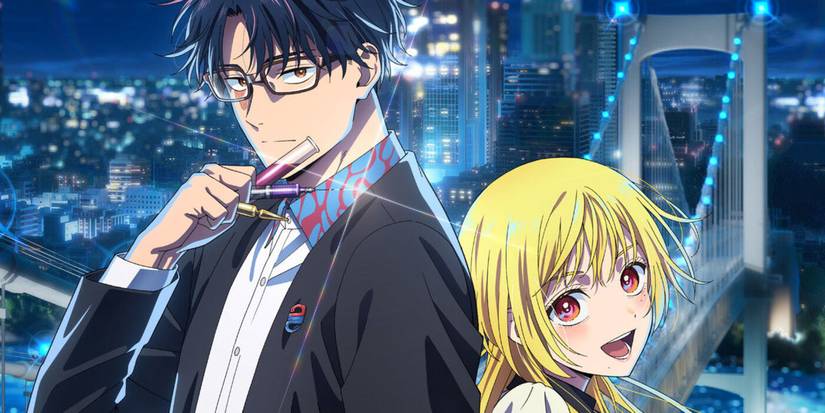 Mei Kinosaki and Hikaru Gero stand together in Marriagetoxin.