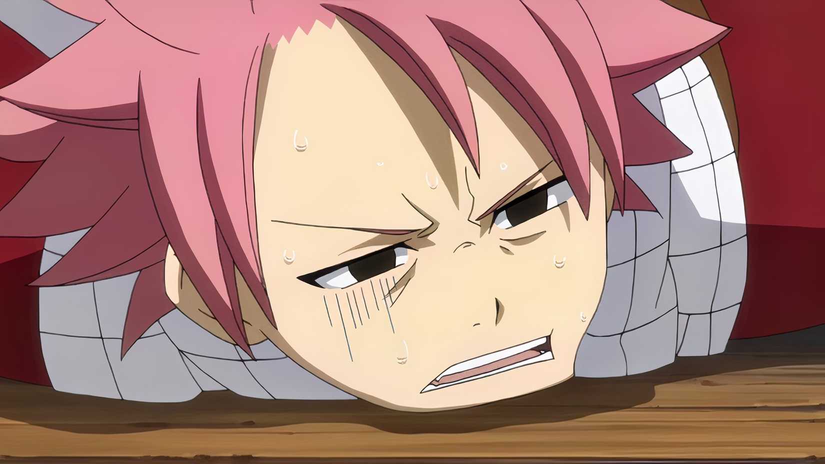 Natsu facing motion sickness in Fairy Tail