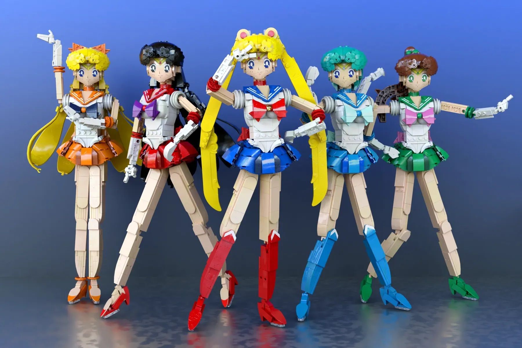 Sailor Moon LEGO Ideas set with all Inner Guardians