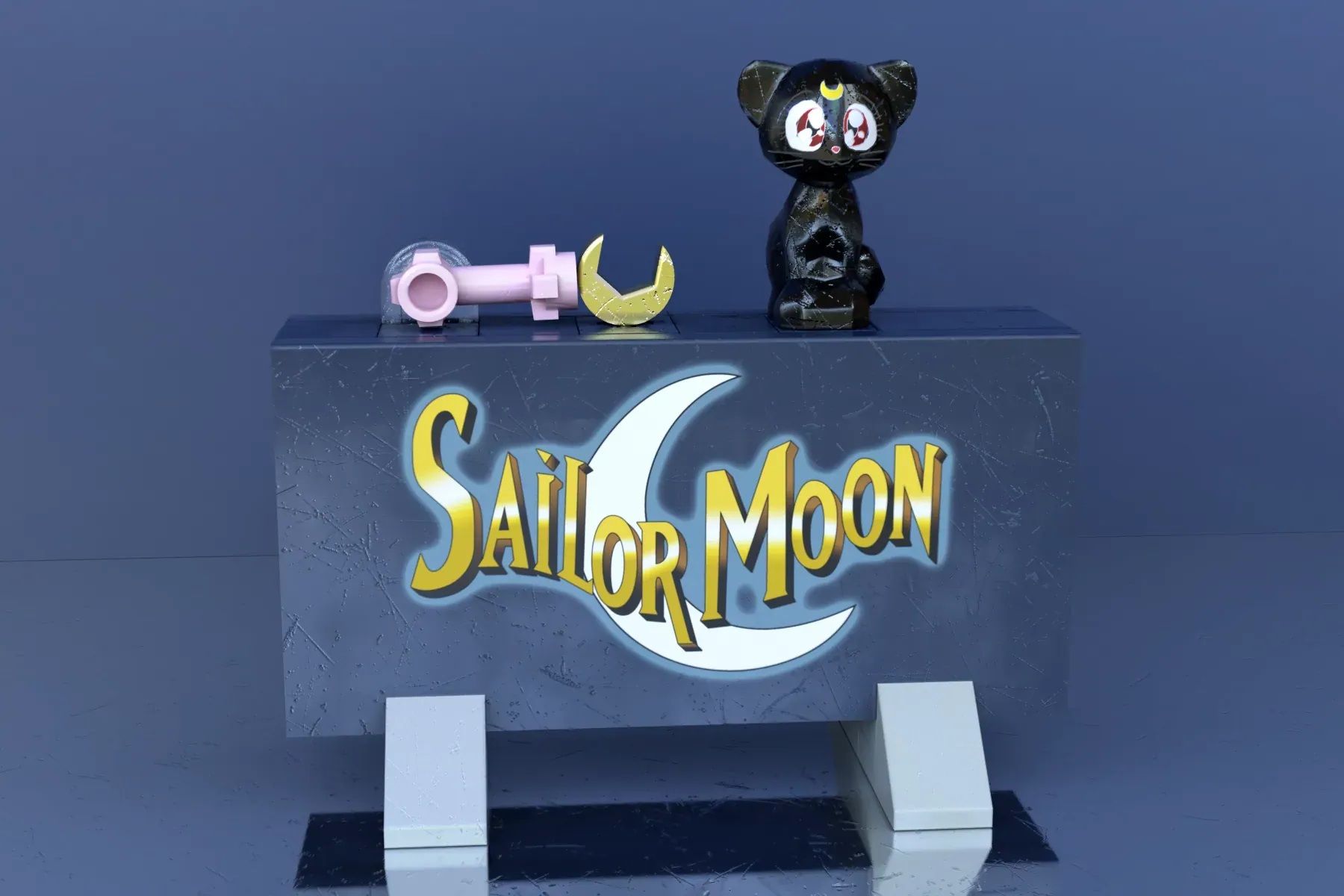 Sailor Moon LEGO Ideas set with Luna plaque