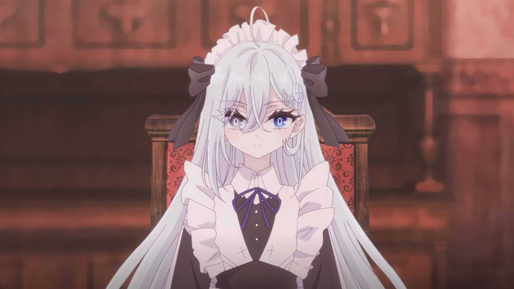 Yuki dressed as a maid in Shiboyugi anime.