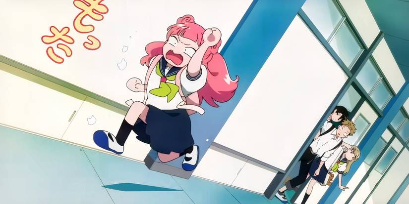 Suzuki running as her classmates watch in You and I Are Polar Opposites