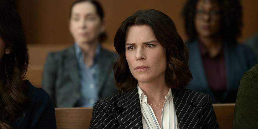 Maggie watching the trial on The Lincoln Lawyer.