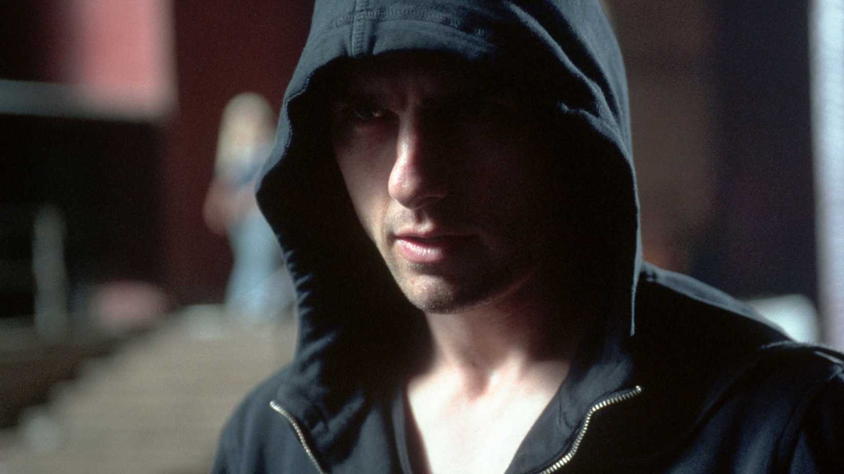 Tom Cruise in a hood in Minority Report
