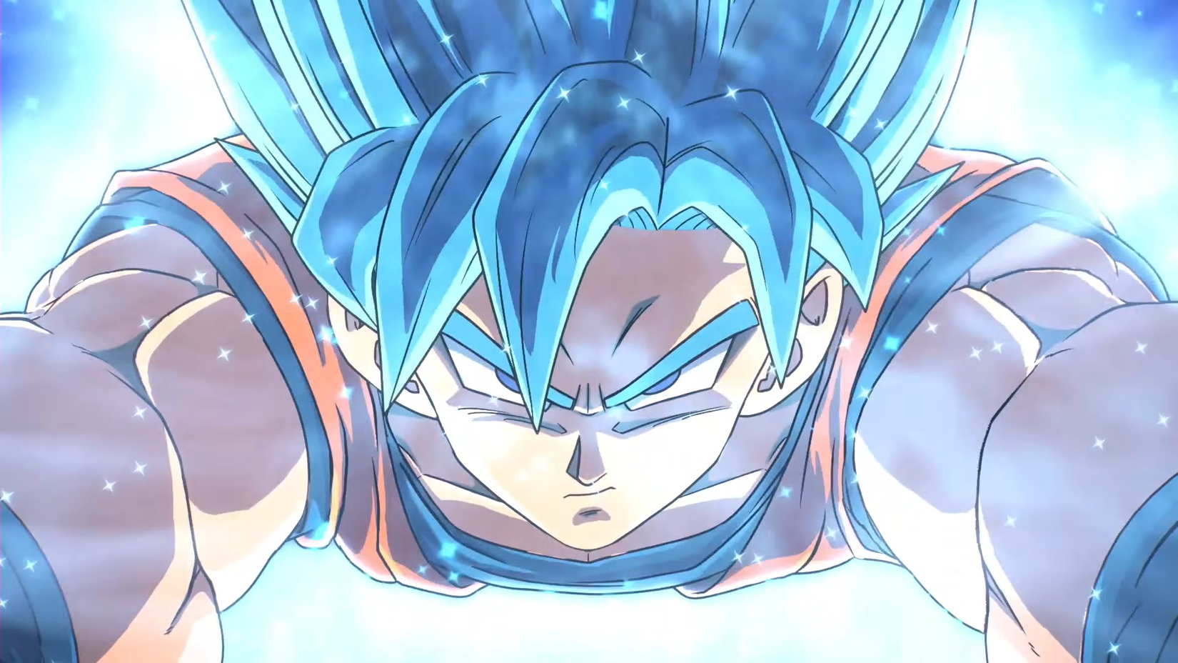 Super Saiyan Blue Goku from the Dragon Ball Super new anime series.