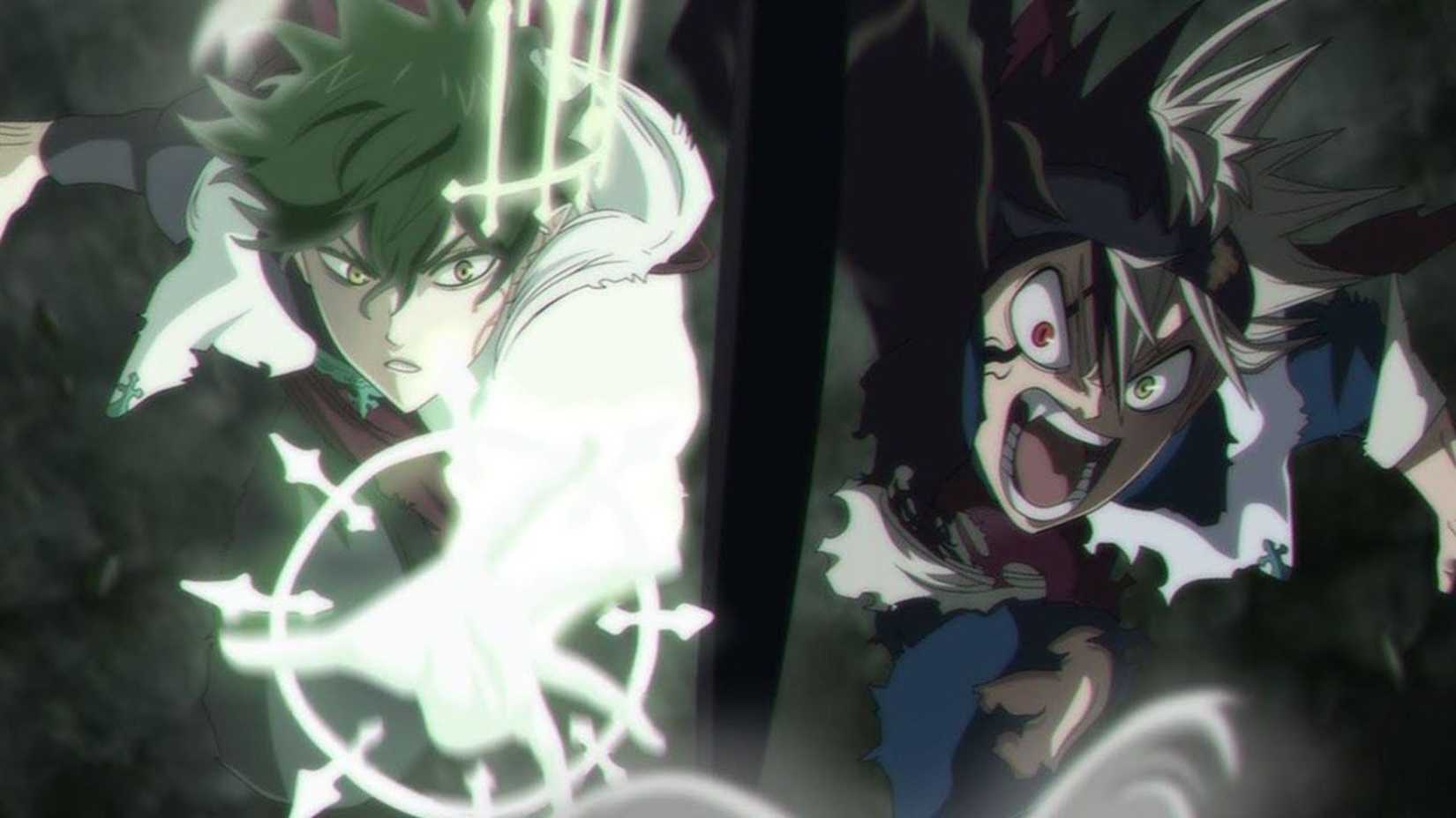 Asta and Yuno team up against Licht in Black Clover with Anti-Magic and Spirit Dive