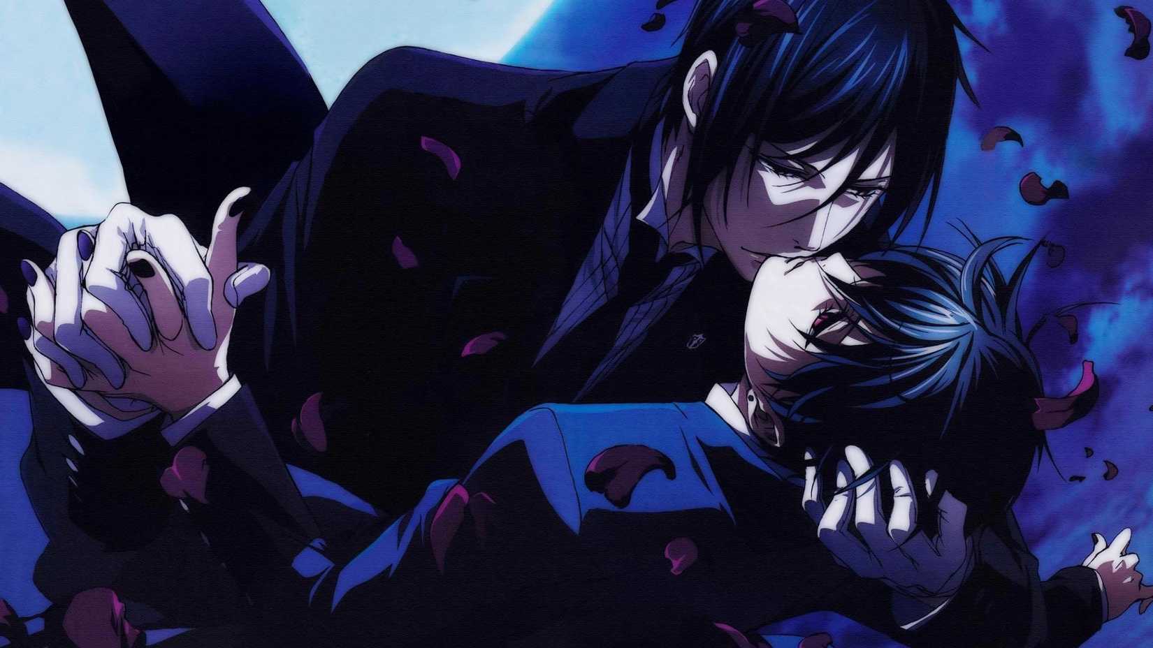 Black Butler official Ciel and Sebastian Artwork November 2010 Kuroshitsuji Animage issue