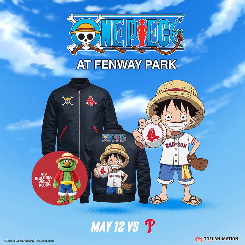 Illustration officielle de l'événement Boston Red Sox x One Piece Night 2026