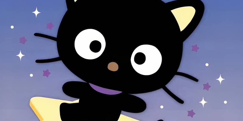 Chococat riding on a star.