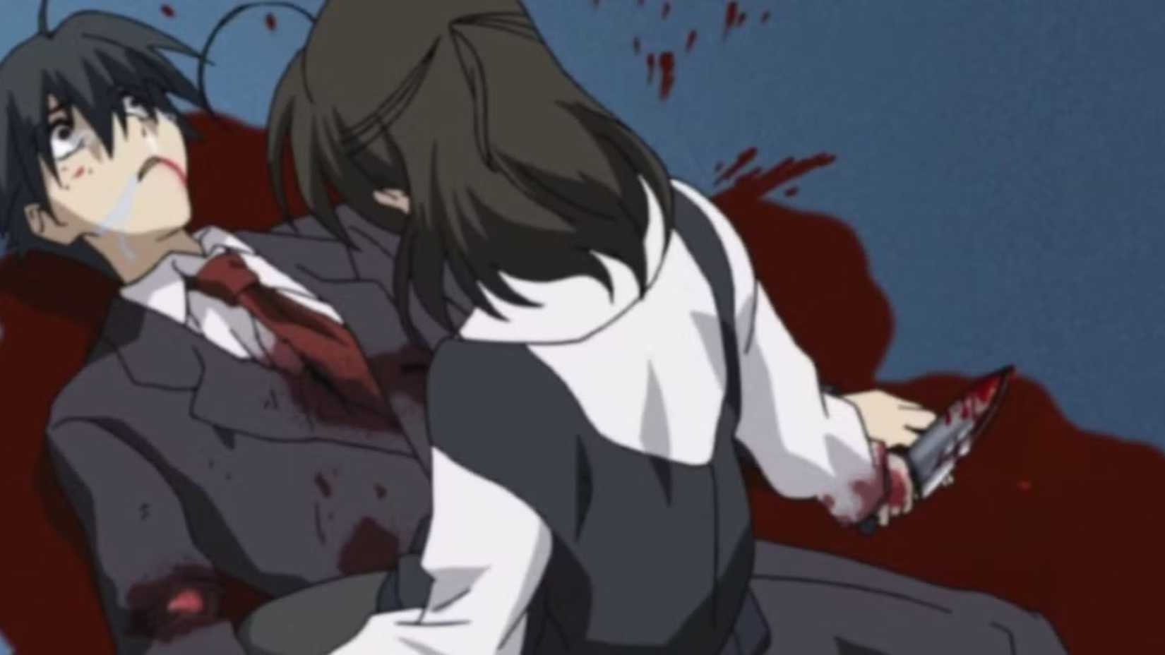 Sekai tue Makoto à la fin des jours d'école.