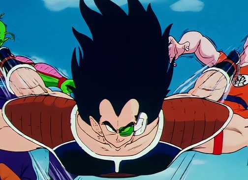 Raditz double kicks Piccolo and Goku at the same time in Dragon Ball Z Episode 4.