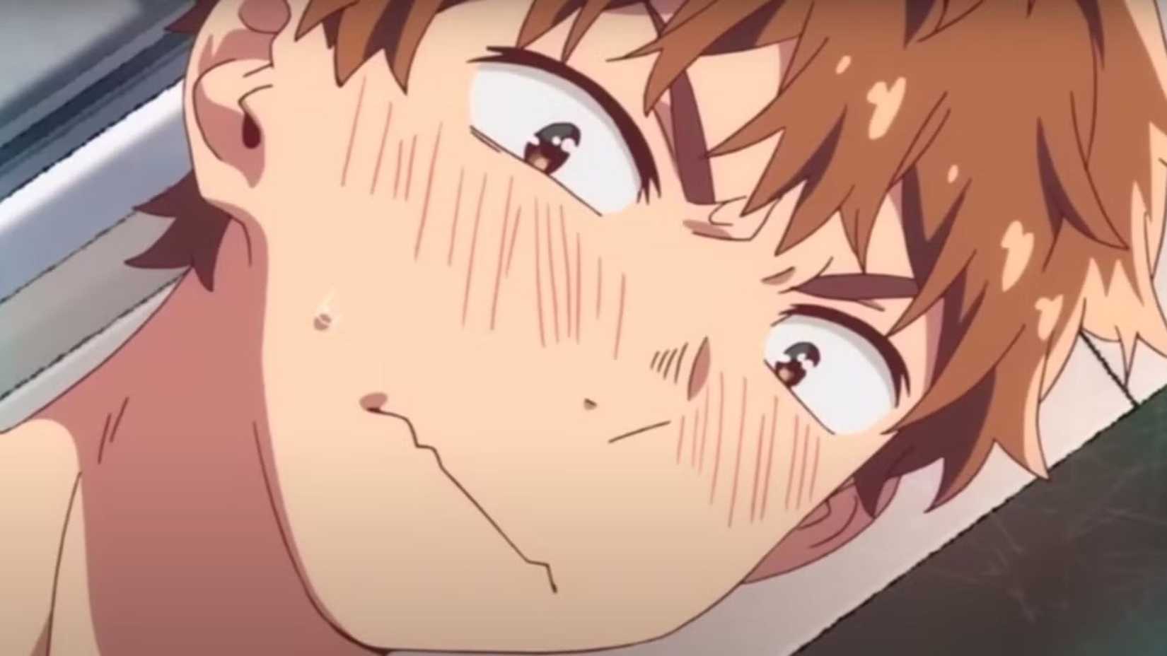 Rent a Girlfriend Kazuya Kinoshita blushes in embarrassment