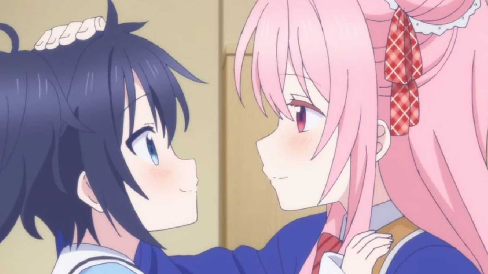 Happy Sugar Life Satou réconforte Shio en lui tapotant la tête.