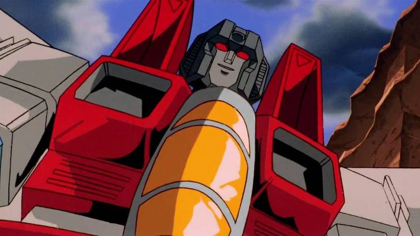Starscream lears in The Transformers: The Movie.