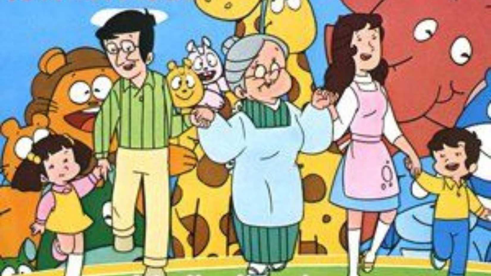 La famille Yamano à Hoka Hoka Kazoku s'amuse avec les animaux