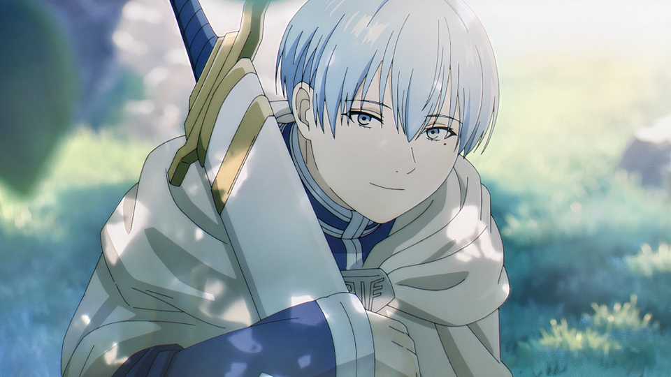 Himmel smiles at Frieren in Frieren: Beyond Journey's End Season 2 Episode 9