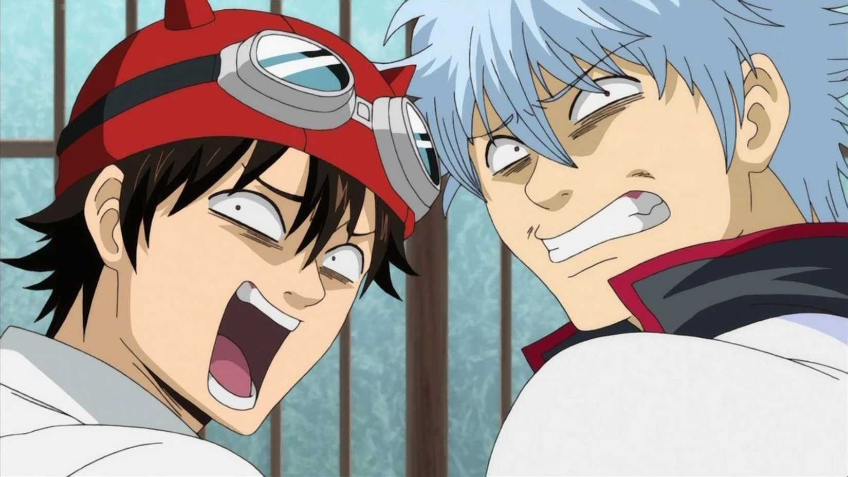 Bossun et Gintoki choqués dans Gintama x Sket Dance ! épisode croisé