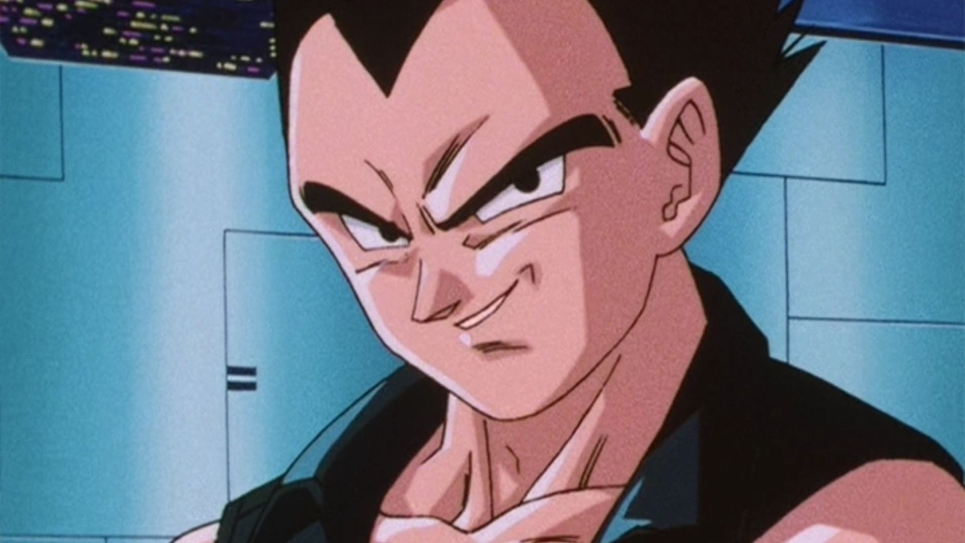 Vegeta as seen with his short hair in Dragon Ball GT