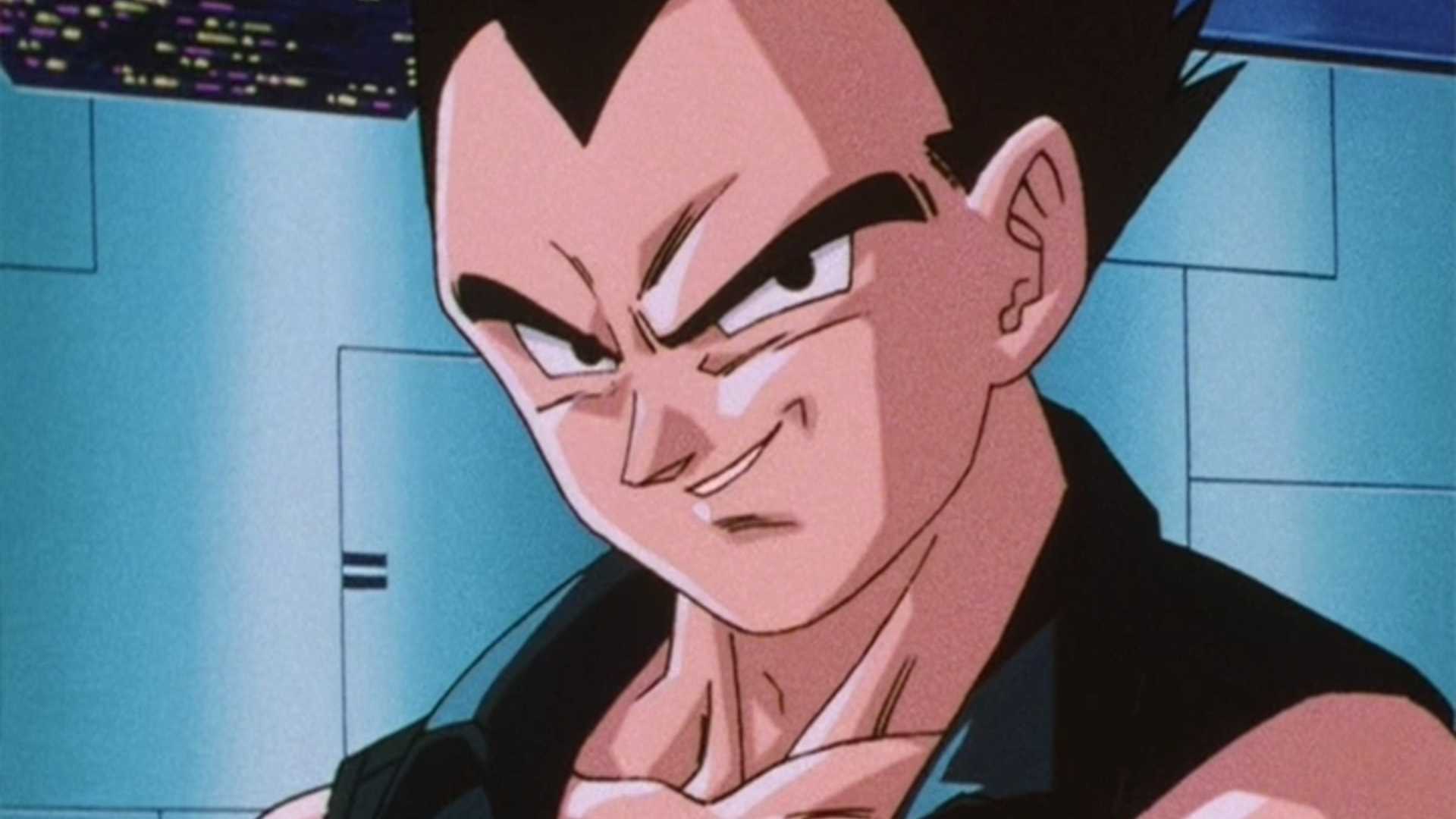 Vegeta as seen with his short hair in Dragon Ball GT