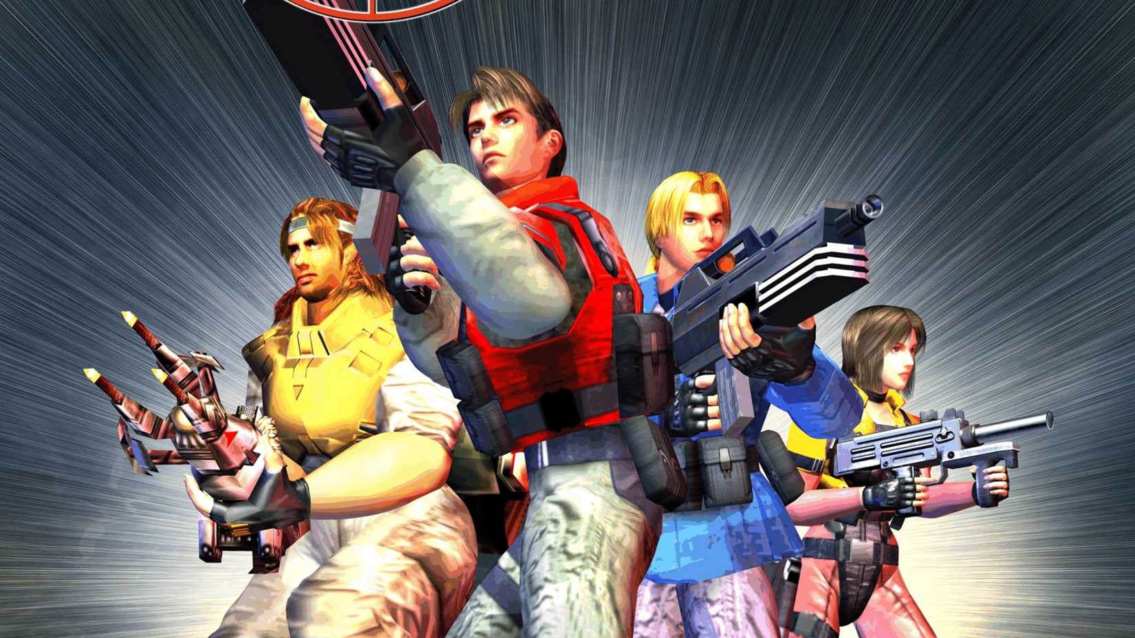 Dreamcast OutTrigger cover image showing the main protagonists with their weapons drawn