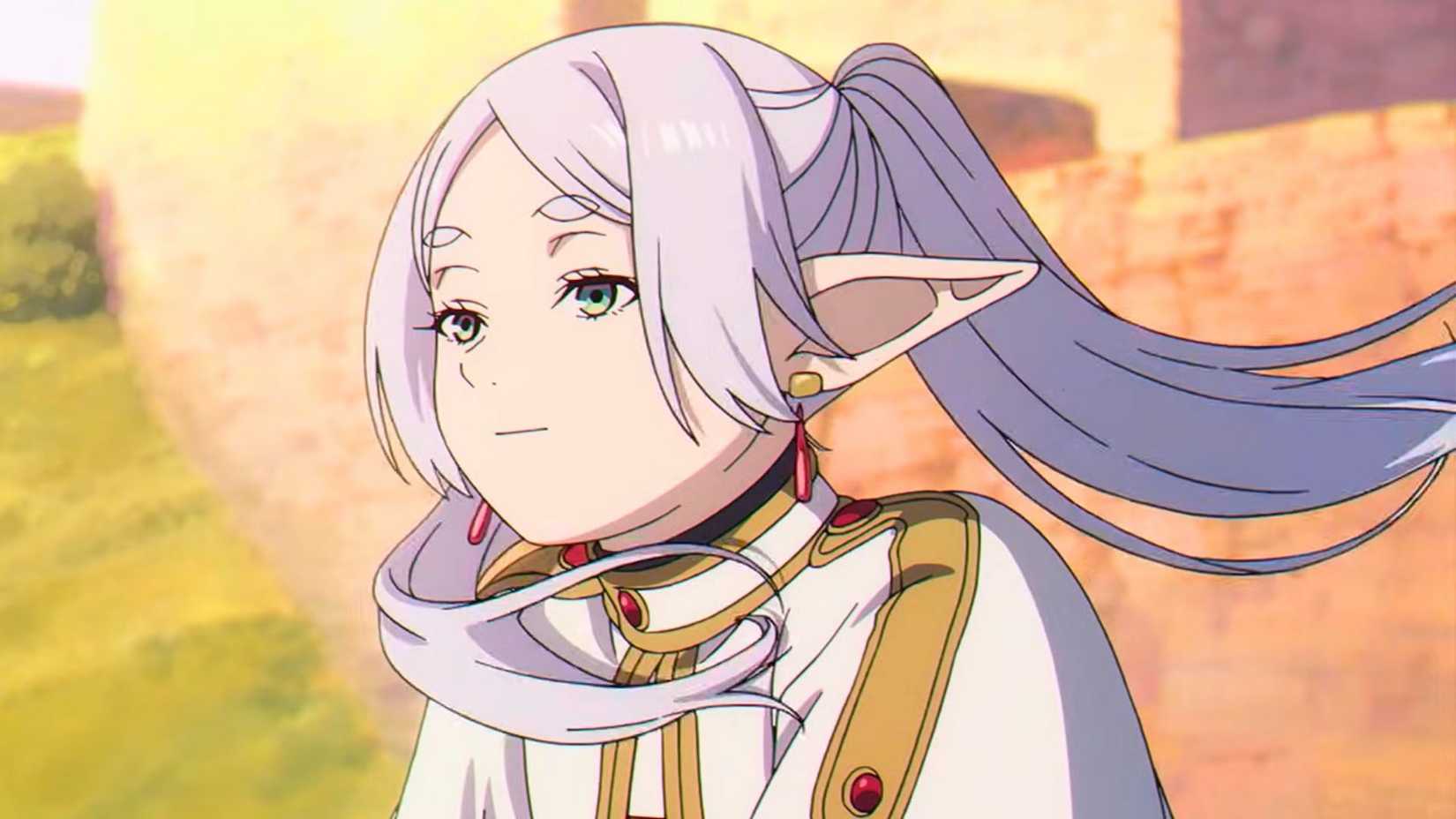 Frieren se prélasse sereinement à la lueur du coucher du soleil dans Frieren: Beyond Journey's End