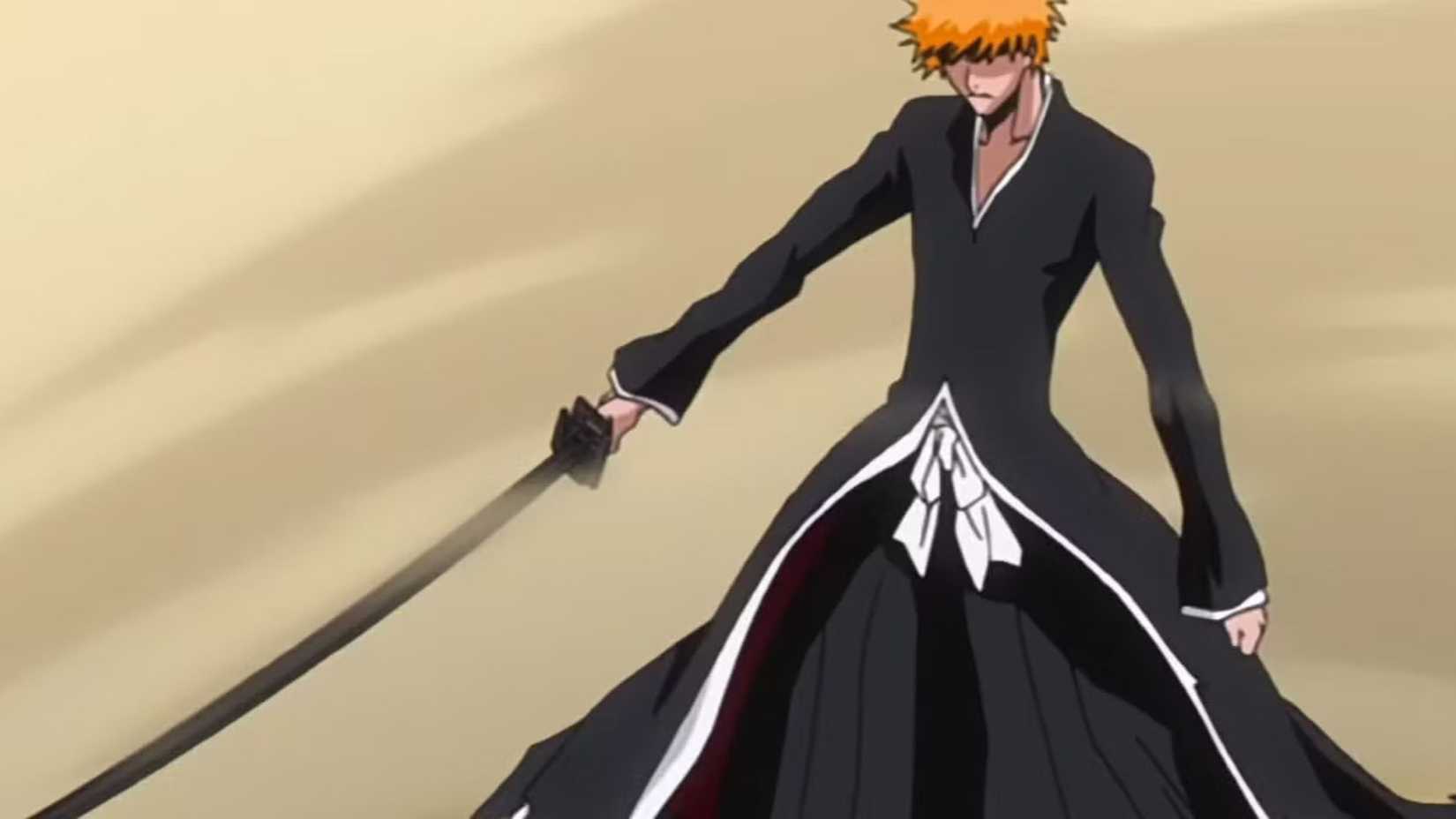 Ichigo brandit son Bankai dans l'anime Bleach.