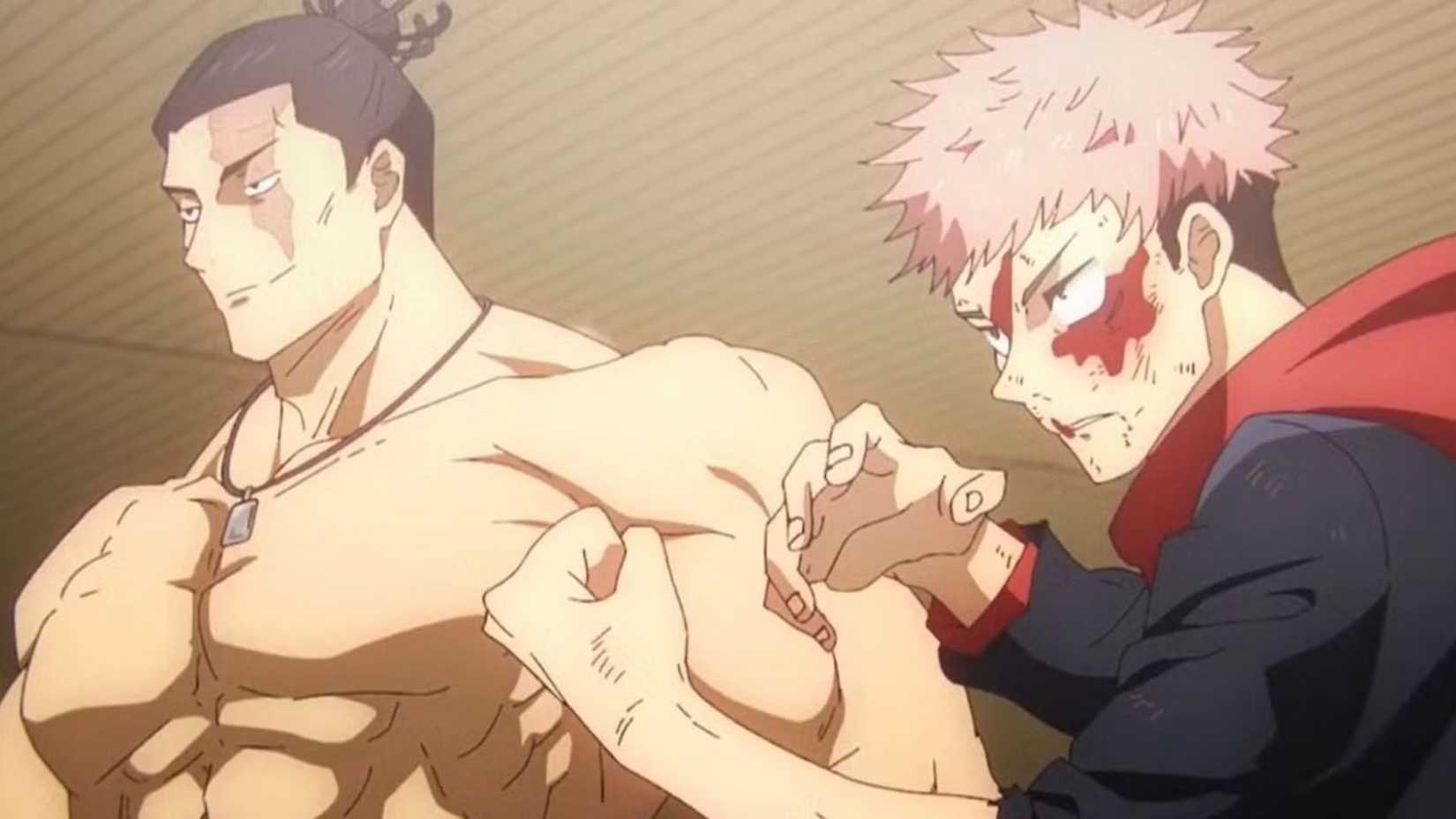 Yuji Itadori and Aoi Todo prepare to fight together in Jujutsu Kaisen.