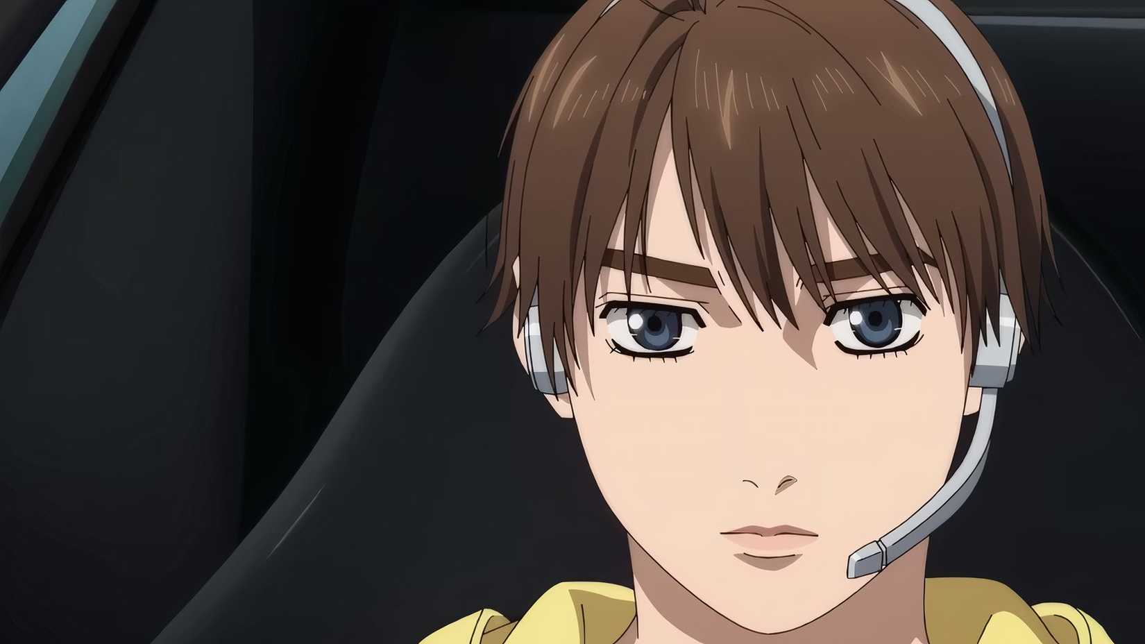 Katagiri Kanata looks focused as he drives his car in MF GHOST.