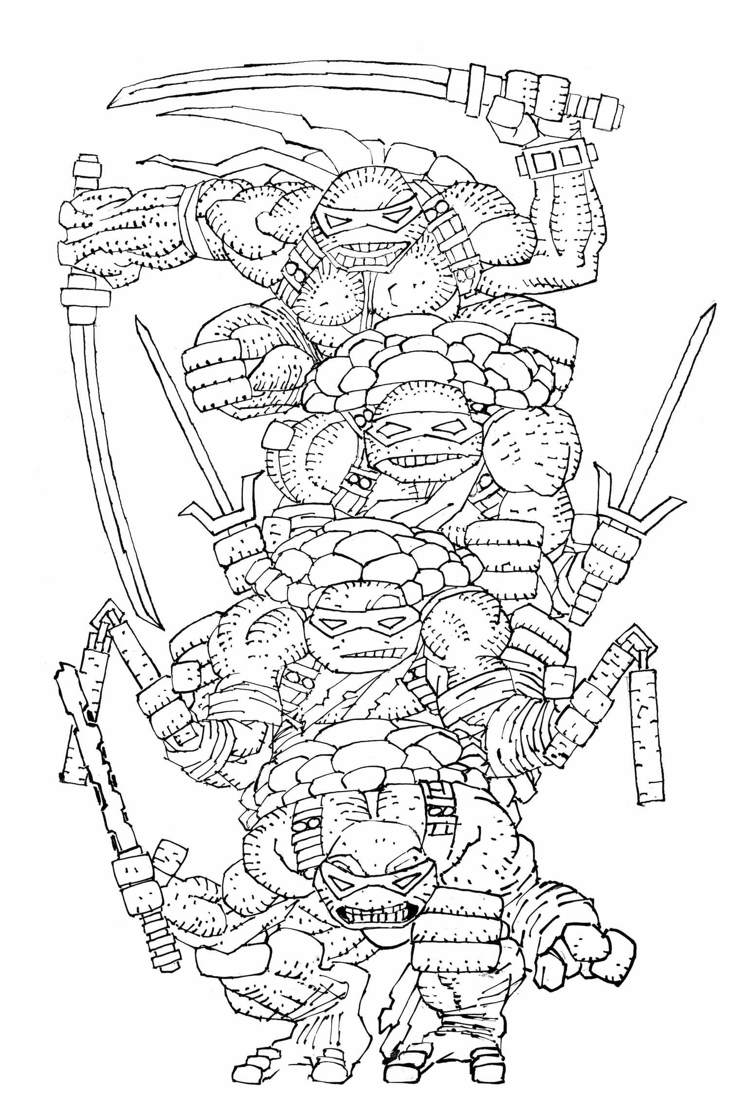 The Miller black and white variant of TMNT #300