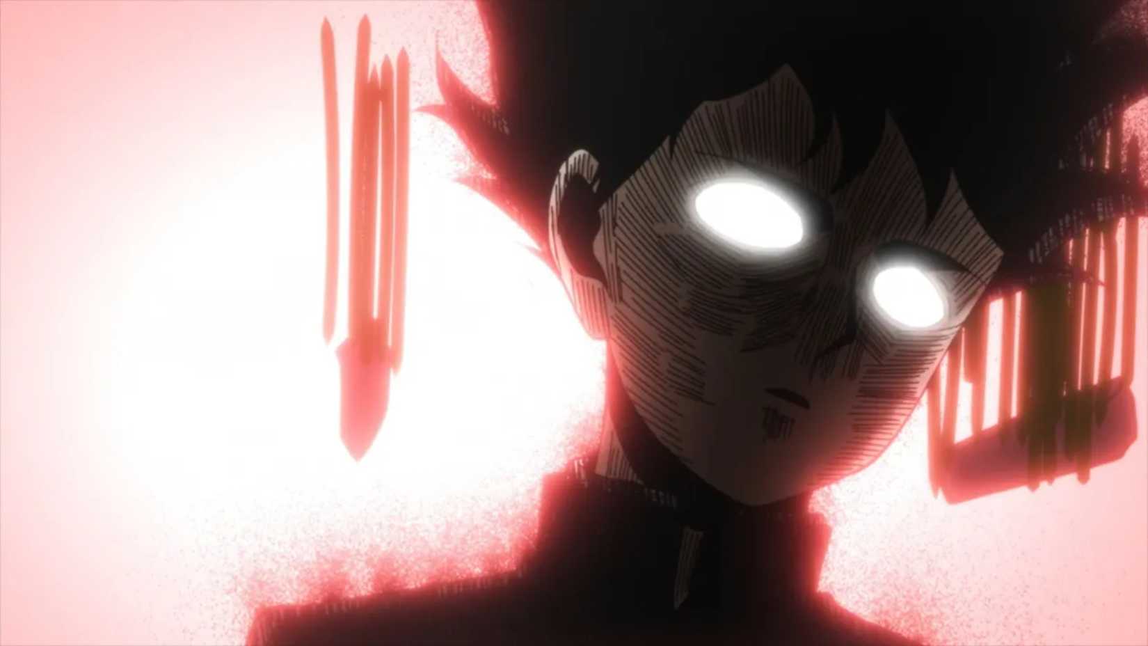 Shigeo Kageyama going all out in Mob Psycho 100.