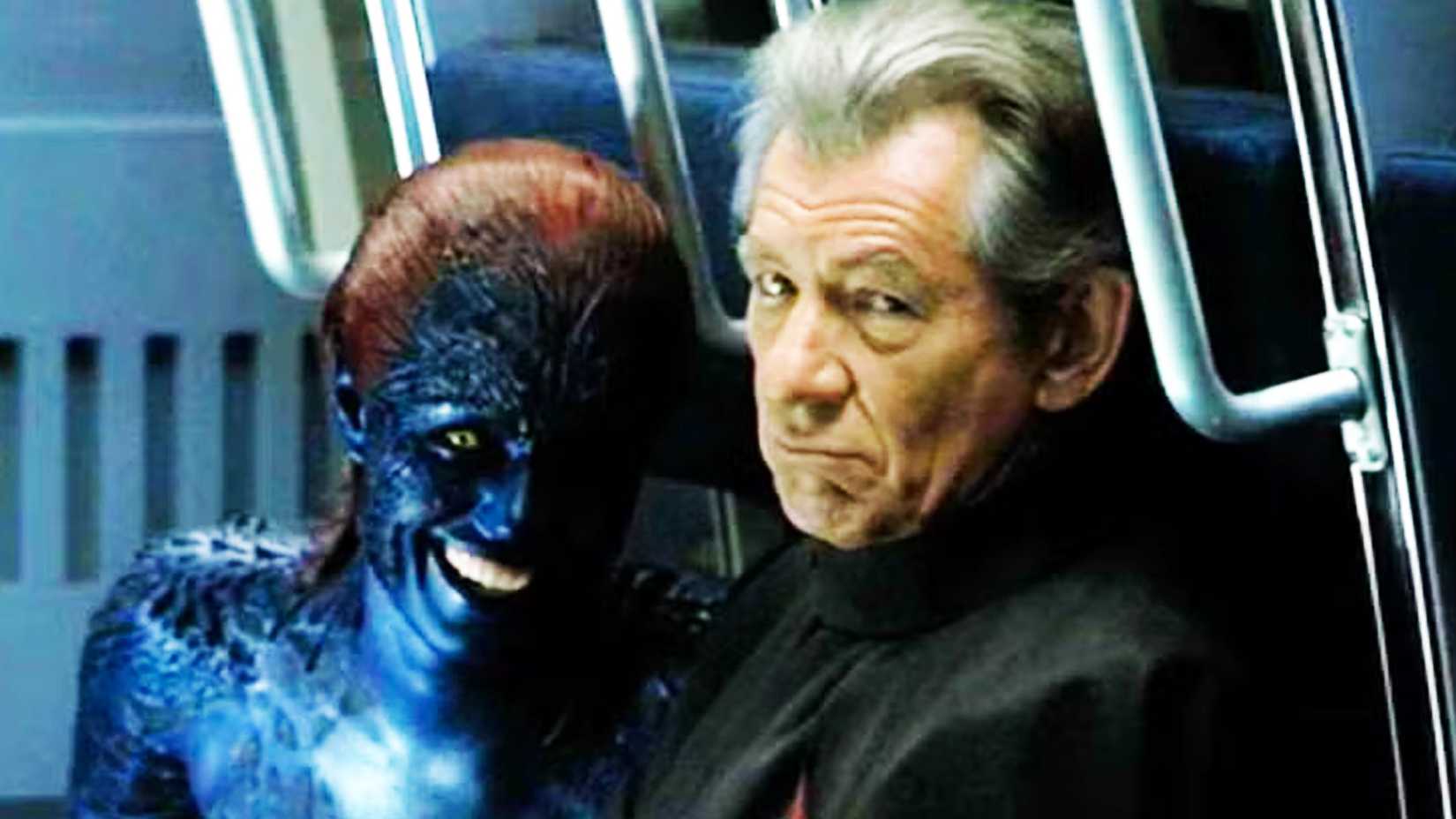 Mystique and Magneto laughing in X2