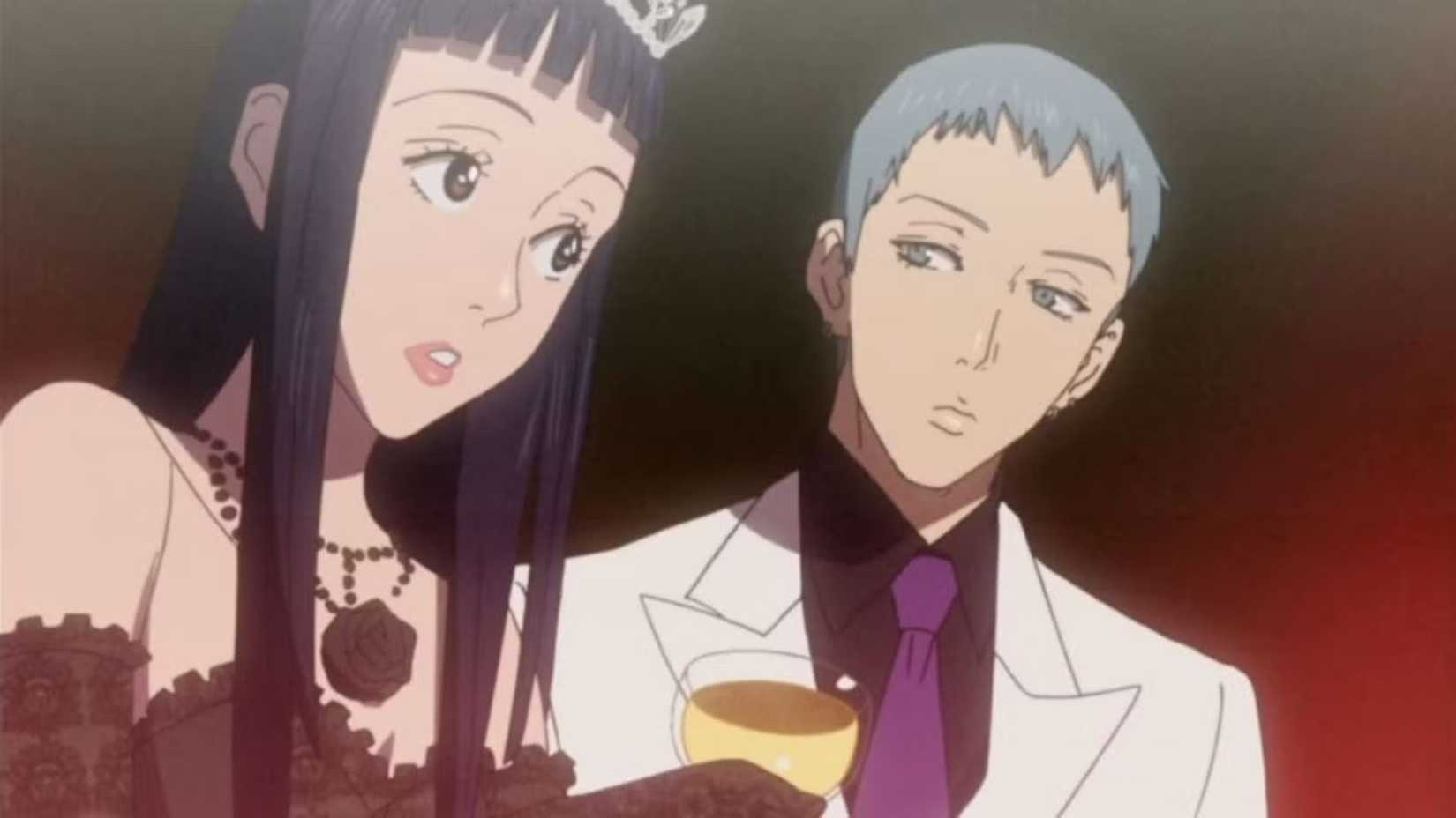 Paradise Kiss Yukari looks at George in surprise.