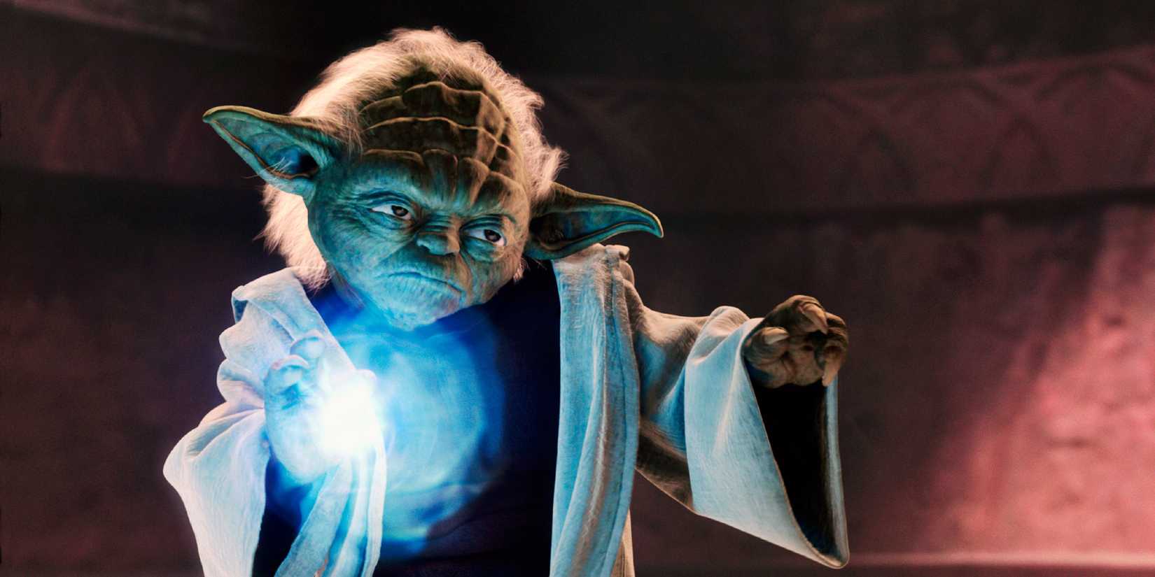 Yoda uses the Force in Star Wars: Episode II -- Attack of the Clones