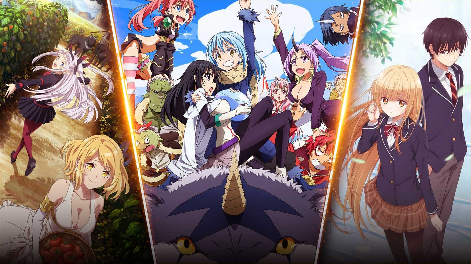 That Time I Got Reincarnated as a Slime, Farming Life in Another World, and The Angel Next Door Spoils Me Rotten