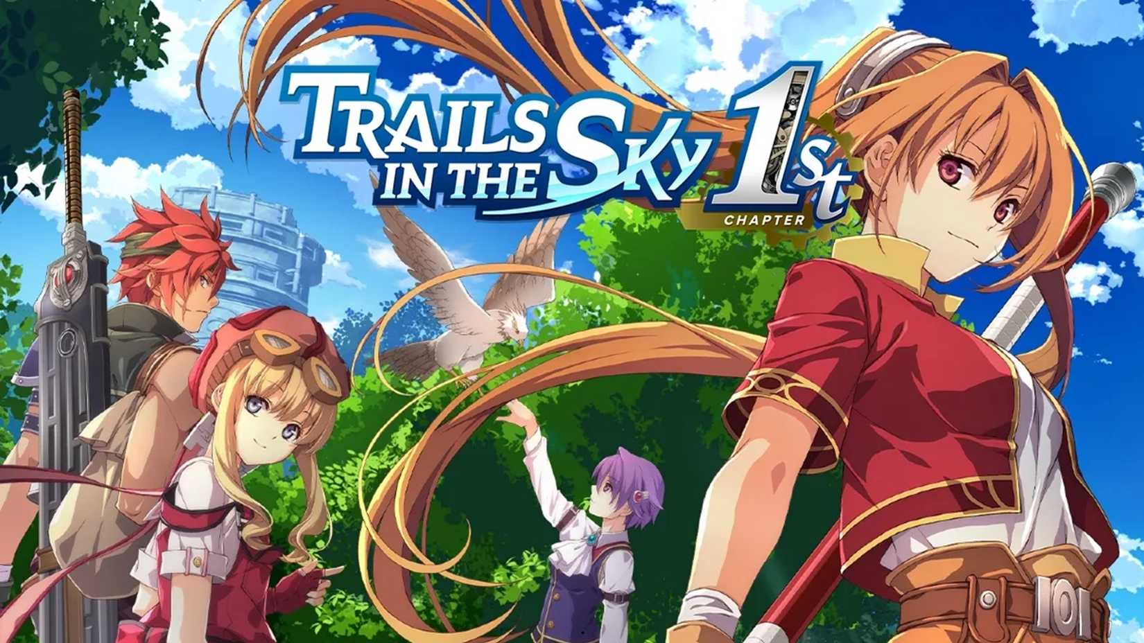 Trails in the Sky 1st Chapter image showing Estelle Bright, Tita Russell, Agate Crosner, Kloe Rinz, and Sieg