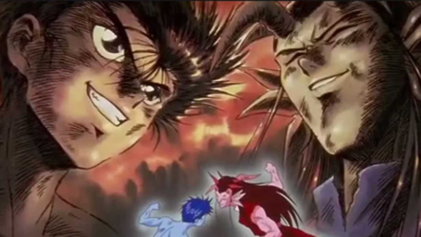 Yusuke est sur le point de se battre contre le puissant Yomi dans Yu Yu Hakusho.