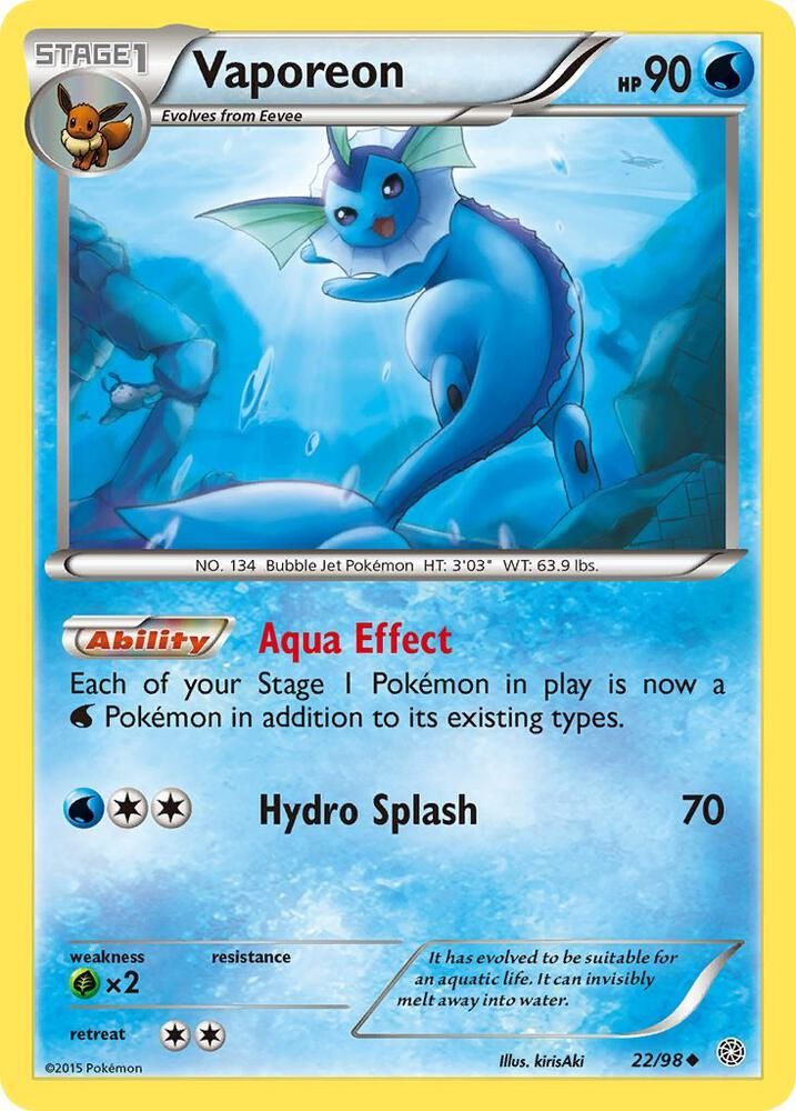 Vaporeon - XY - Ancient Origins Real Time Price Data.