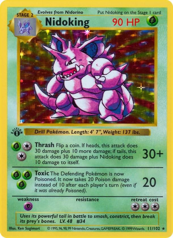 Nidoking - Base Set (Shadowless) Real Time Price Data.