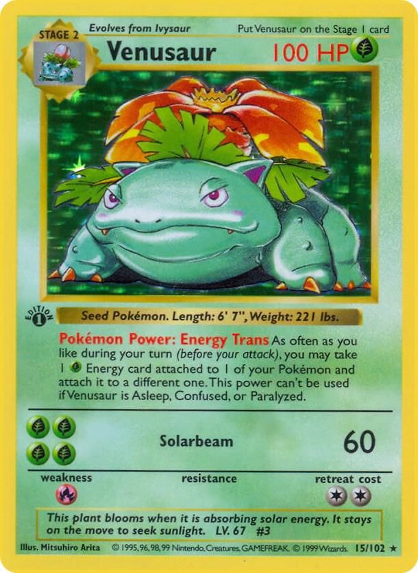 Venusaur - Base Set (Shadowless) Real Time Price Data.